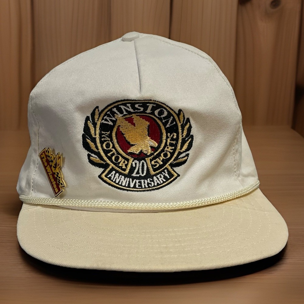 Nascar Winston Cup Trucker Hat Motorsports 20th Anniversary Rope Cap w/ Pin VTG